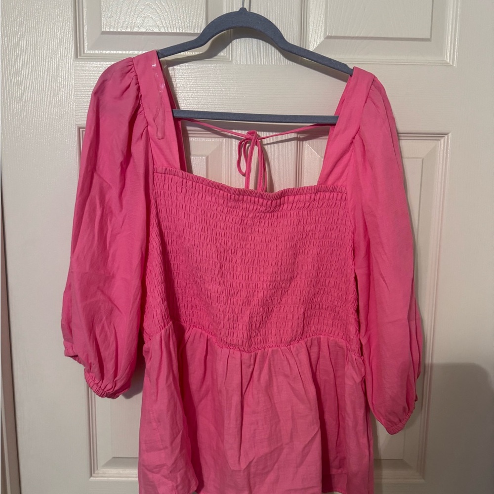 Pink Women's Smocked Top